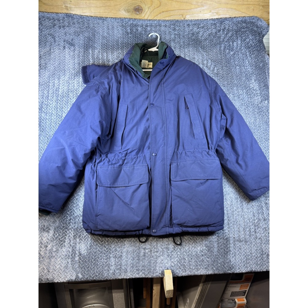 Vintage Eddie Bauer Gore Tex Goose Down Parka Jacket Mens Medium Blue Full Zip